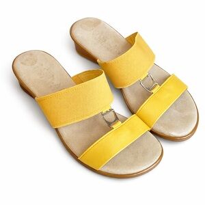 Italian Shoemakers Yellow Dual-Strap Slide Sandals